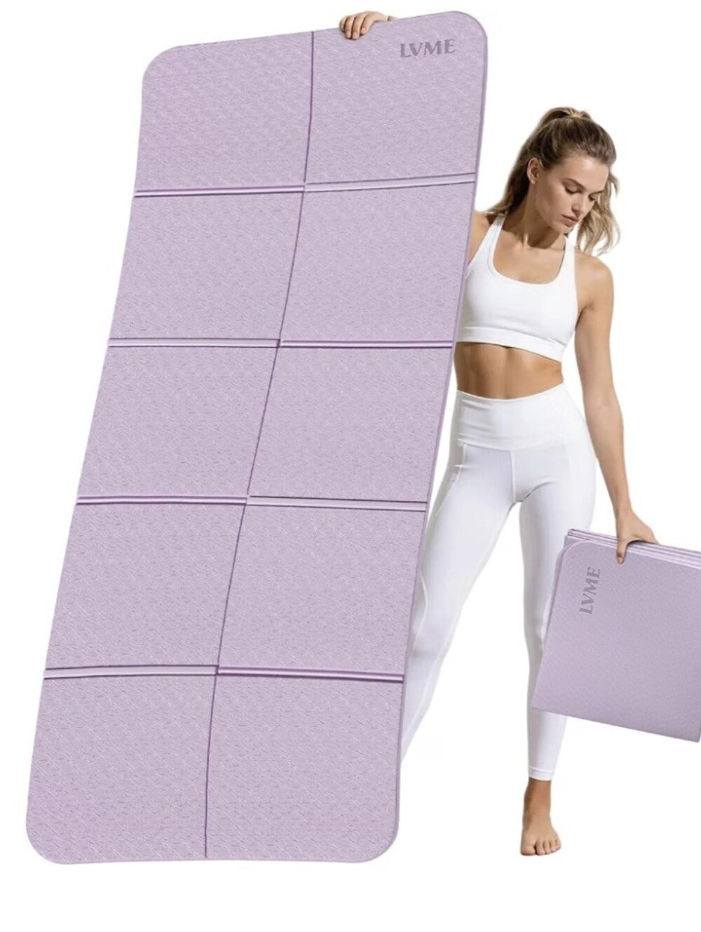 LVME Extra Large Foldable Travel Yoga Mat
